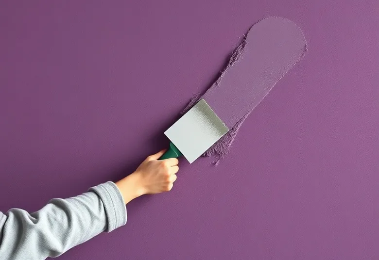 Application d'un enduit décoratif à la lisseuse sur un mur